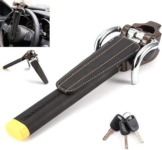 Foldable Vehicle Car Airbag Steering Wheel Security Lock Anti Theft with 3 Keys