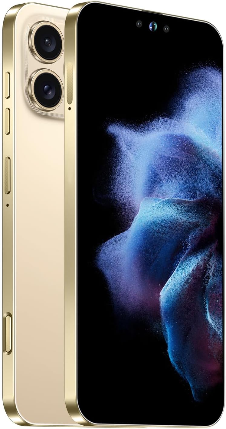 15PROMAX 5G Unlocked Smartphone,12GB512GB Fully Cell Phone for Android 14, 6.8 Unlocked Cell Phone, 6800mAh, 48MP108MP Dual CameraDual SIMFingerprint LockFace Gold