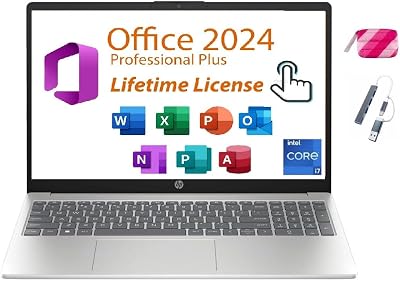 HP 2025 Flagship 15.6 FHD Touchscreen Laptop, 10-Core Intel i7-1355U,Iris Xe Graphic WiFi6, BTPAccessory, Win 11 Pro wLifetime Microsoft Office,Natural Silver 32GB RAM | 2TB PCIe SSD