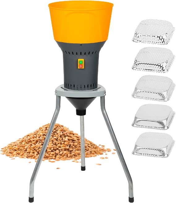 STREND PRO Electric Grain Mill 1300 W with 5 Strainers Professional Electric Grain Mill for All Cereals - Wheat Barley Maize Oats Grain Mill for Feeding Livestock/Animals