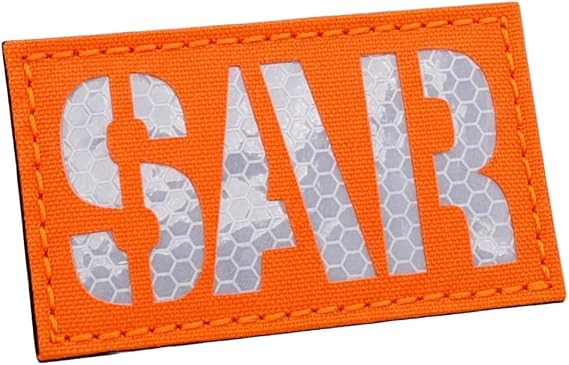 IR SAR 2x3.5 Search and Rescue Combat Tactical Morale Fastener Patch (Blaze Orange Solas Reflective)