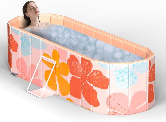 Portable Bathtub for Adults 59" Large Foldable No-Installation Soaking Tub
