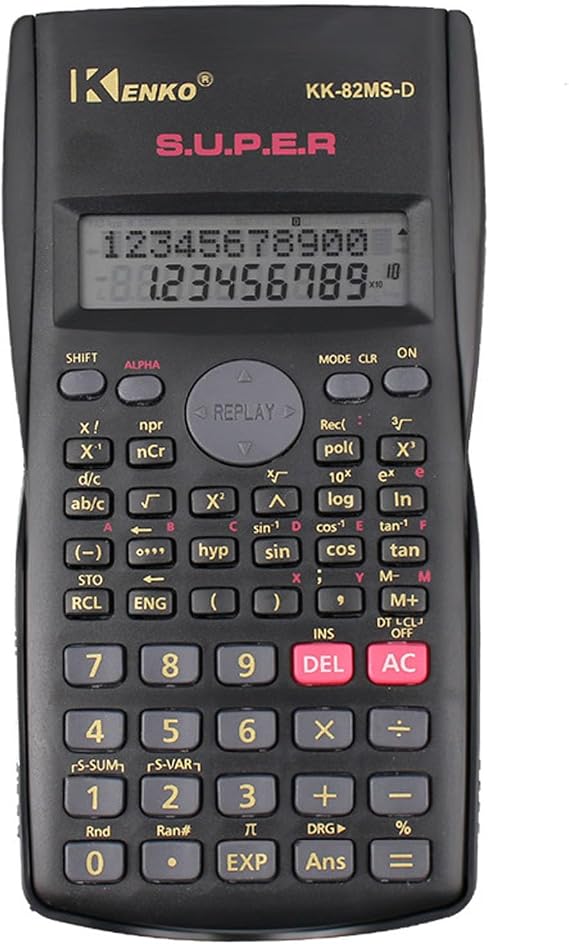 LUYING Multifunctional Electronic Functions Calculator, 2 Digit Display, Statistical Calculation, Math Natural Display