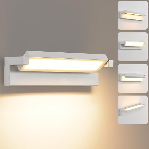 KUKAK Outdoor Light 36 W LED Wall Light IP65 Waterproof Outdoor Wall Light 3000 K Warm White Outdoor Light Wall Lamp Outdoor Indoor with 350° Swivel Panel for Garden Patio Balcony White [Energy Class F]