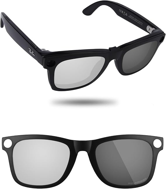 Fiskr Polarized Clip-On Sunglass Compatible with Ray-Ban Meta Wayfarer RW4008 & Gen 2 RW4012(53-22) Sunglass - UV Protection