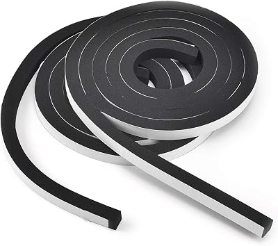 TamBee Weather Stripping Foam Tape 12 Inch Wide X 12 Inch Thick,High Density Foam Strip Self Adhesive Weatherstrip Insulation Foam Rubber Seal Strip 13 Ft2 Rolls of 6.5 Ft Long Each