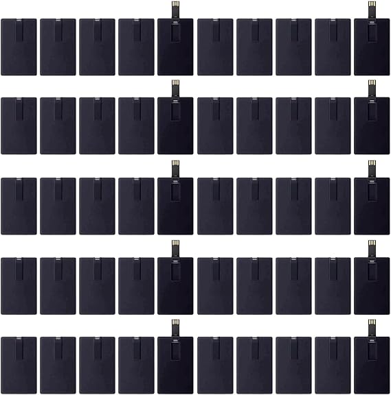 Credit Card USB Flash Drive 64GB 50 Pack Business Card Bank Card Shape Flash Drive Memory Stick Key Credit USB Drive Black