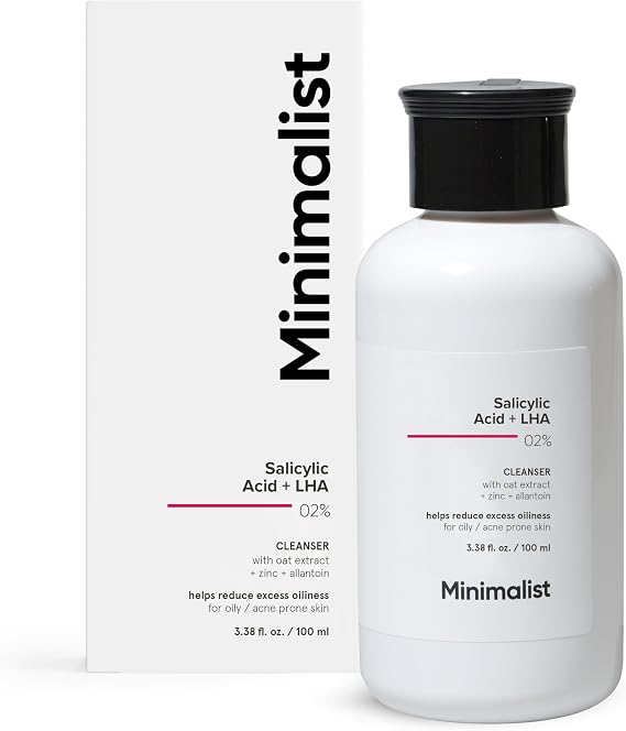 Minimalist 2% Salicylic Acid Face Wash for Oily Skin | Sulphate free, Anti Acne Face Cleanser With LHA & Zinc For Acne or Pimples | Men & Women, 100 ml (Pack of 1)