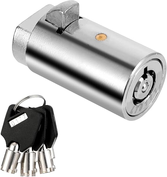 Tubular Lock Set Storage Cylinder Lock Vending Machine Keys | Cylinder Lock and Keys for Storage Unit T Handle Coke Machine Locks for Snack Candy Soda Machines (3 Keys)