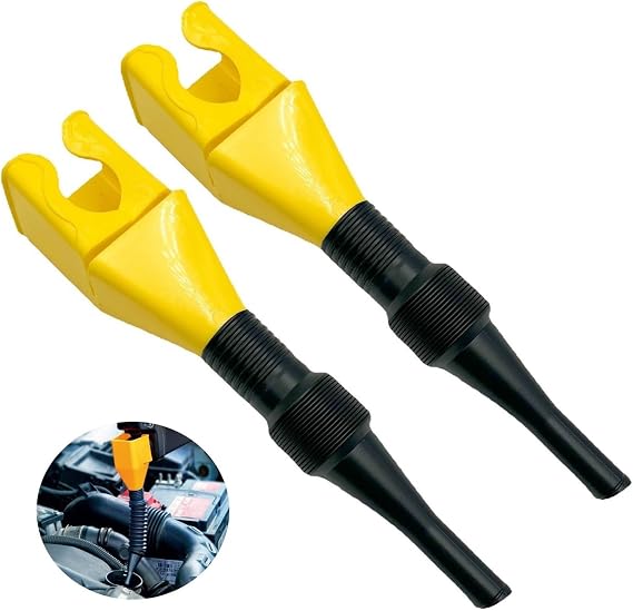2023 New Retractable Auto Flexible Draining Tool, Snap Funnel for Auto Use, Plastic Funnel, Oil Change for Cars & Motorcycles (C-Yellow)