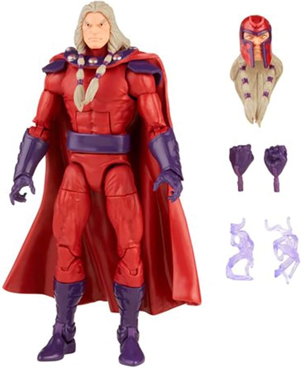 Marvel Legends Series 6-inch Scale Action Figure Toy Magneto, Premium Design, 1 Figure, and 5 Accessories , Red | Marvel Legends X-Men 6 Inch Action Figure BAF Colossus - Magneto