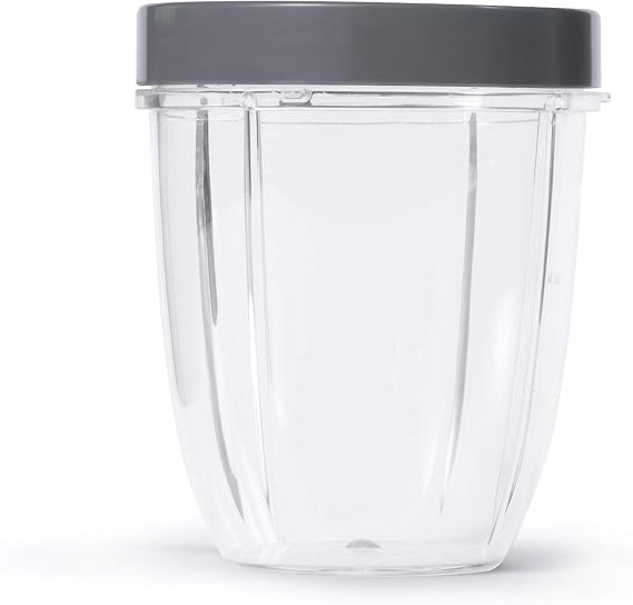 NutriBullet 18 Ounce Short Cup with Standard Lip Ring, Clear/Gray (NBM-U0269)