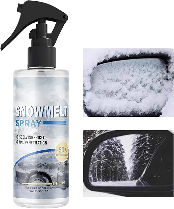 Winter Windshield Washer Fluid Ice Melting Anti-Freeze 100ml | Snow Cleaner for Car for Winter Frost Ice Window Outdoor Refrigerator Freezer Outside