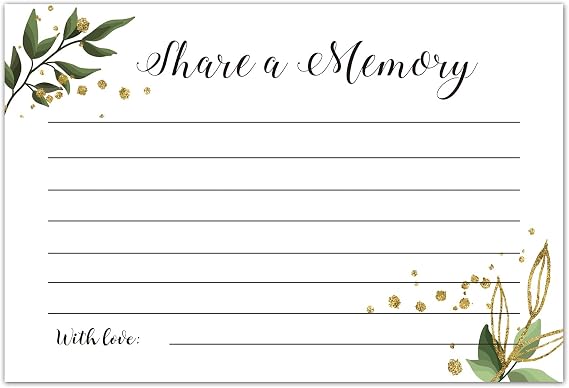 TENTADO Share a Memory Cards, 50 Pack, 4x6 Inch, Funeral Guest Book, Share A Memory Cards for Celebration of Life, Birthday, Wedding, Funeral, Graduation, Bridal, Retirement, Going Away Party.