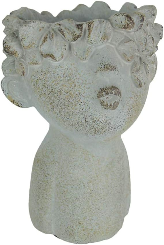 Mayrich Face Planter, 7 Inch Pucker Up Cement Head Mini Pot