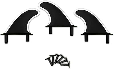 Rokia R Soft Top Surfboard Fins Foam Surfboard Accessories |3 Fins  Accessories | Bolts Black White & White Fin for Foam Surfboard