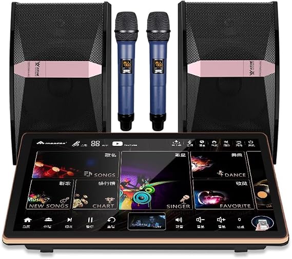 10TB HDD 19" MIC Family KTV Singer Set Full Karaoke Machine Home All-in-one Machine