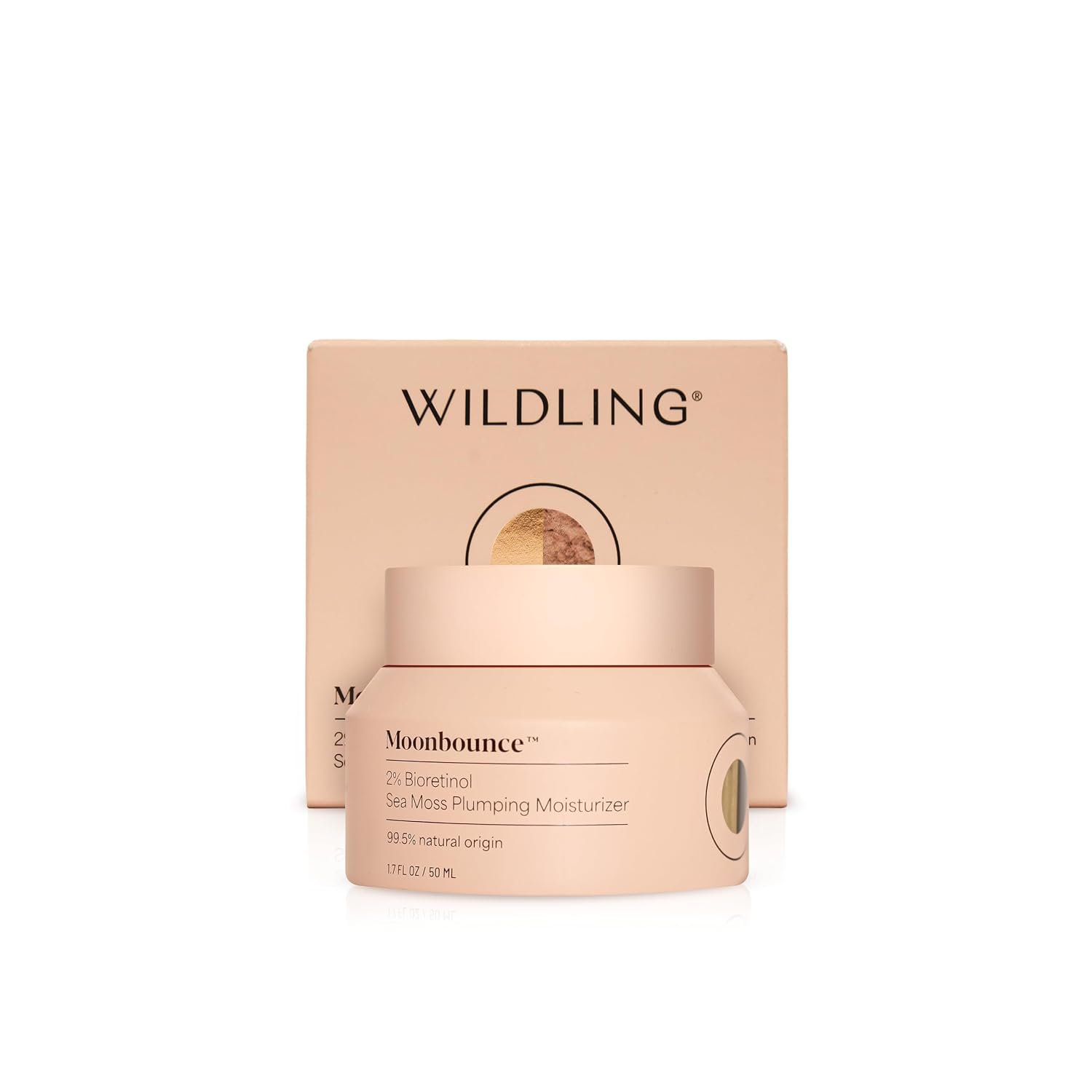 WILDLING Moonbounce 2% Bioretinol Plumping Moisturizer I Rock Samphire, Irish Sea Moss, Marshmallow Root, Moonstone I Hydrates, Boosts Elasticity, Firms I 99.5% Natural, Vegan, Cruelty Free 1.7fl oz
