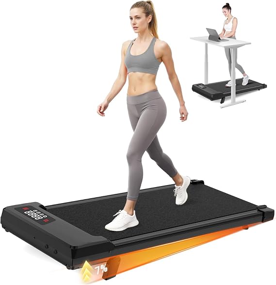 HomeFitnessCode Walking Pad with 8% Incline, 2.5HP Under Desk Treadmill