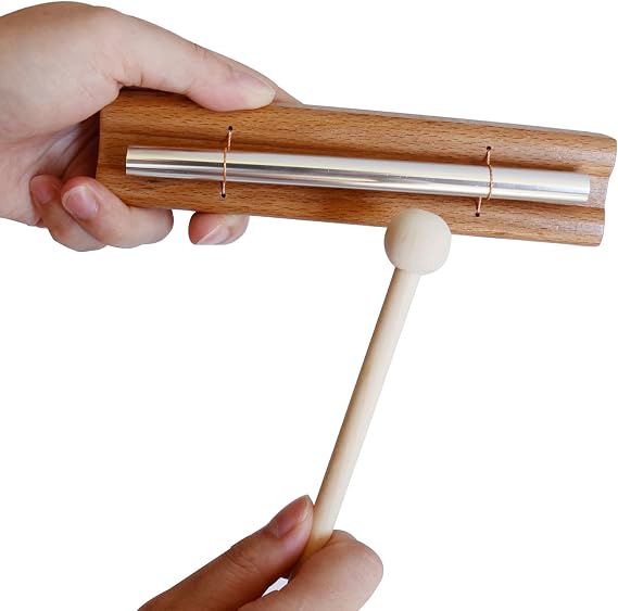 Solo Tone Chime Bar with Mallet for Meditation, Yoga, Classroom Management, Sound Therapy, Stress Relief, Chakra Healing (Tone 1)