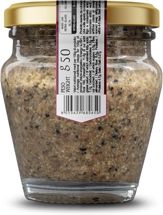 Valnerina Tartufi Minced Summer Black Truffle | Natural Ground Truffles, Craft and Italian Preserved in EVO Extra Virgin Olive Oil | Jar 50 gr.
