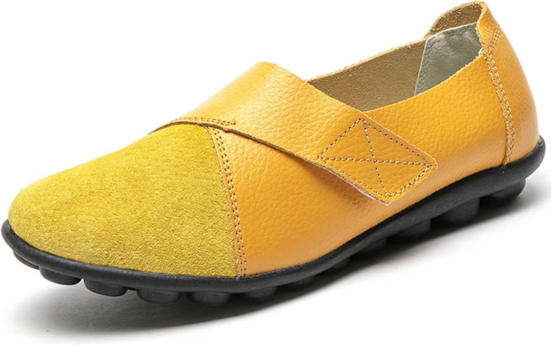 Women Premium Ultra Soft Orthopedic Flats Loafers Leather Slip on Soft Bottom Non-Slip Adjustable Easy On Comfy Large Size Moccasins Walking Dotmalls