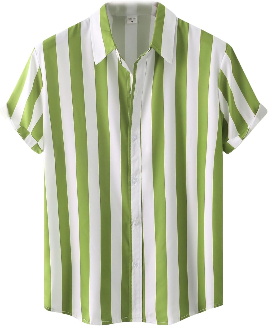 Mens Striped Shirts Casual Button Down Short Sleeve Linen Shirt Beach Stylish Untucked Hawaiian Cotton Dress Shirts