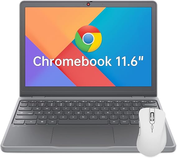 Lenovo Chromebook 11.6" IPS Intel Portable Laptop for Home Student Travel