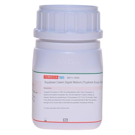 HiMedia M011-100G Soyabean Casein Digest Medium (Tryptone SOYA Broth), 100 g