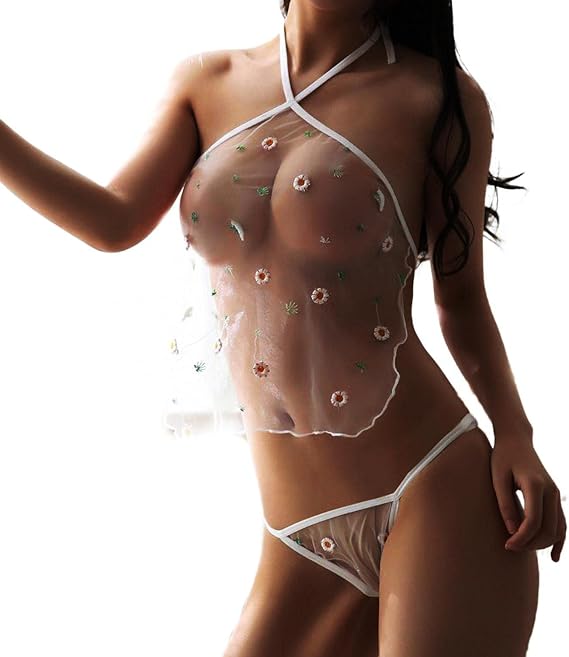 Sexy Lingerie for Women for Sex Naughty See Through Lace Lingerie Bodysuit Exotic Sets Cute Teddy Babydoll Lingerie White