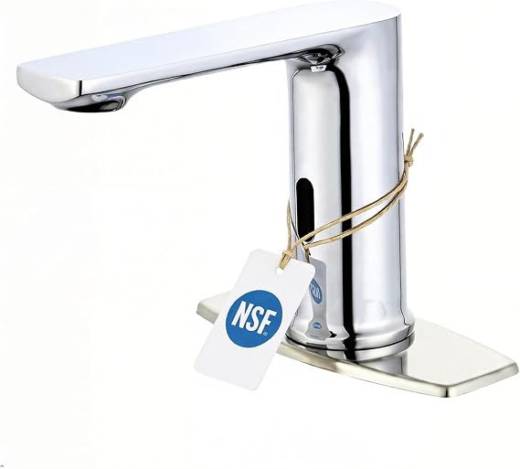 Lead-Free NSF&CEC Certified Motion Sensor Bathroom Faucet.1.2GPM WaterSaving.Quick DIY Installation Touchless Chrome Faucet