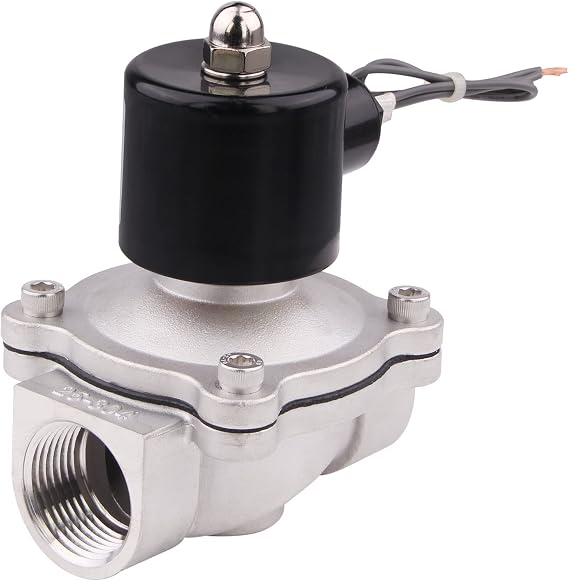 SUS304 Electric Solenoid Valve - 1" NPT 12V DC Stainless Steel Normally Closed Valve for Water Air Gas Fuel Oil