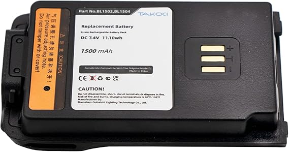 Replacement BL1504 BL1502 Battery for Hytera HYT PD562 PD412 PD506 PD602 PD602G PD606 PD606G PD662 PD662G PD682 PD682G UL913 PD402i PD412i PD482i PD502i PD562i PD602i Battery (Slim)