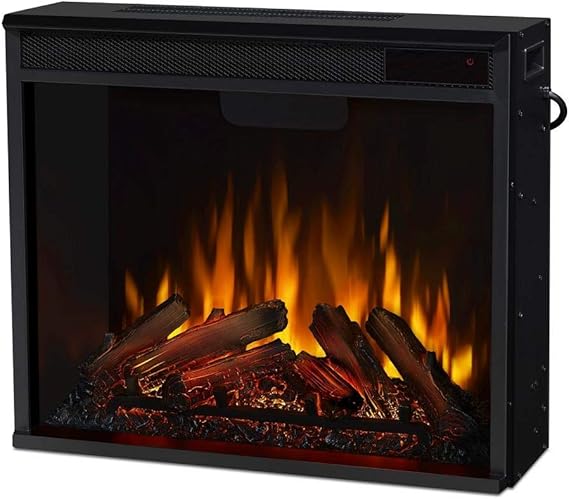 Real Flame Replaceable Electric Fireplace Heater Insert, Multi Flame Colors, Multi Brightness Levels, Adjustable Thermostat, Timer, Over Heat Protection, Automatic Safety Shut Off, Remote Control