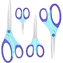 Scissors, Stainless Steel Blades for Home, School, Office, Scissors Set, 4 Pieces