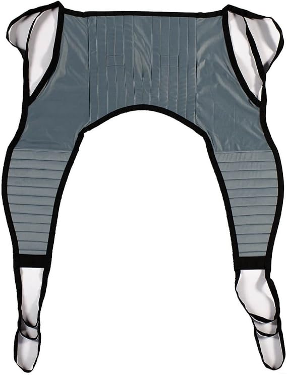 Patient Aid Padded U-Sling, Size Large, 225-375 lbs, Polyester, Industrial Style, Black, for Safe & Easy Transfers
