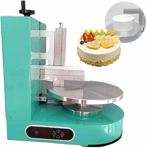 4-12 inch Automatic Cake Icing Machine, Round Cake Cream Spreading Coating Filling Machine, Portable Automatic Decorating Cake Coating Smoothing Scraping Machine,Green