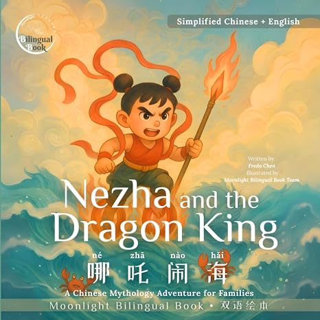 Nezha and the Dragon King: A Chinese Mythology Bilingual Chinese-English Storybook for Families (Moonlight Bilingual Stories|) Paperback May 5, 2025