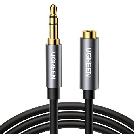 Ugreen 3.5 mm Jack Ses Aux Uzatma Kablosu, Siyah 1 Metre