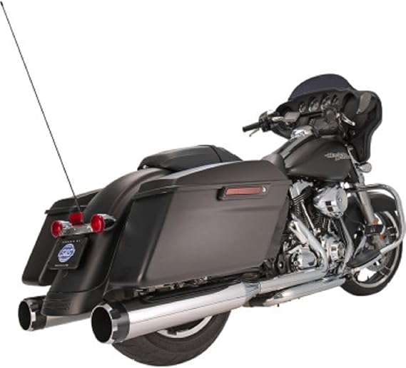 S&,S Cycle S&S Cycle MK45 4.5" Mufflers Chrome, Black Thruster End Cap 550-0619
