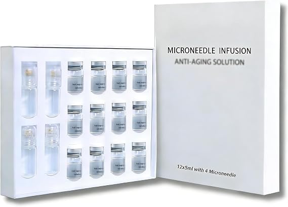 Micro Infusion System for Face, 0.05mm Stamp Micro Needling Kit for Skin Care at Home, Reducing Facial Wrinkles, Deep Hydration, Brightening & Firming Skin (Facial Serum Set (12 Pcs))