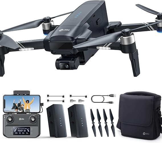 Holy Stone HS600D 3 Axis Brushless Gimbal GPS Drones With Camera For Adults 4K, 8K Image, 4K/30FPS Video, 48MP Photo, 80 Mins Flight, Auto Return, 20000Ft Control, QuickShot, Upgraded HS600