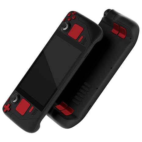 eXtremeRate Scarlet Red Replacement Full Set Buttons for Steam Deck, DIY Custom ABXY D-pad Trackpad Bumpers Triggers Buttons Screwdriver Tool for Steam Deck LCD Handheld Console - Console NOT Included