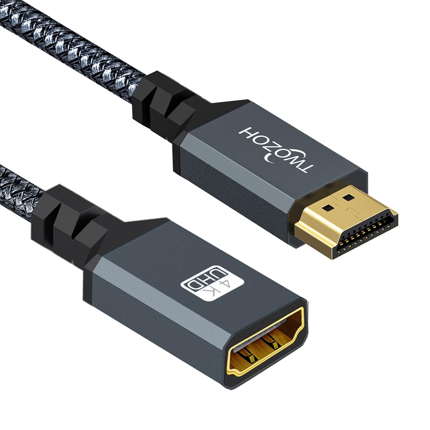 Twozoh HDMI Extension Cable HDMI Male to Female HDMI Cord Nylon Braided HDMI Extender HDMI 2.0 Cable Adapter Support 4K@60Hz 3D HDR 0.3M