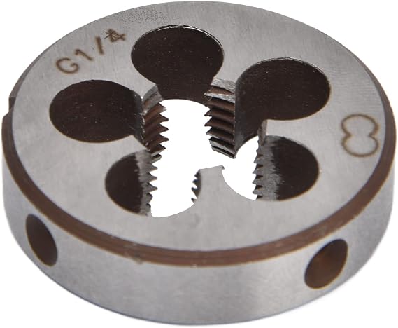 Fafeicy Thread Die G1/4, High Precision Alloy Steel Pipe Threading Tool, 38mm Outer Diameter with 5 Chip Holes for Plumbing and Mechanical Repair