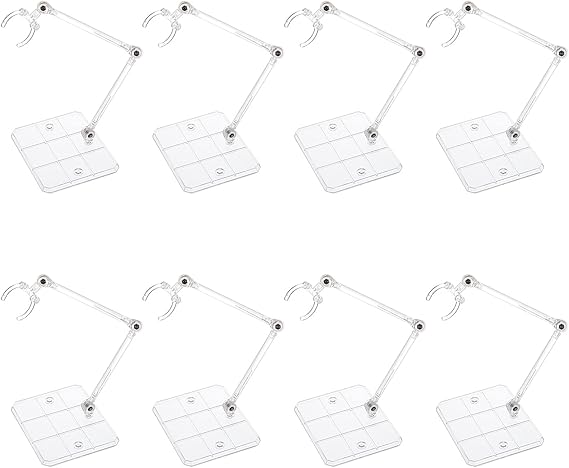 FINGERINSPIRE 8 Pcs Action Figure Stand Assembly Action Figure Display Holder Base Doll Model Support Stand for 6 inch Action Figures or Effects Clear 1/144 HG/RG Figure Model Toy