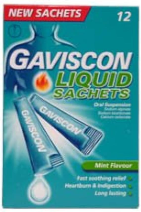 Gaviscon Mint Flavour Liquid Oral Suspension, 12 Sachets