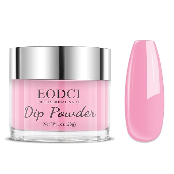 EODCI Pink Dip Powder, 1OZ Pro Nail Dip Powder for French Manicure Nail Starter & Professional Home DIY Salon Use Party Festival Gift Keep Long-lasting Dip Nails