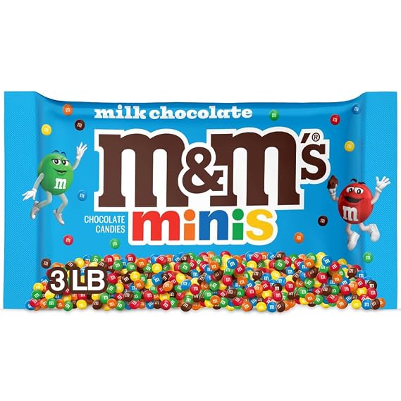 M&MS MINIS Milk Chocolate Candy, Bulk Candy, 3 lbs Bag