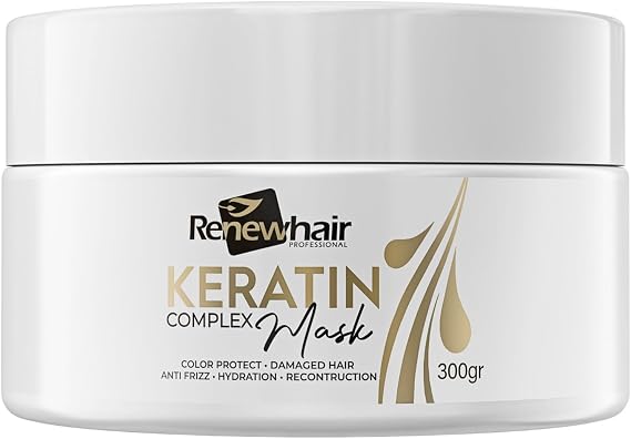 Keratin Hair Mask – 300g Restorative Treatment | Anti-Frizz | Volume Control | Color & Heat Protection | Vegan